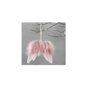 Andělská křídla z peří , barva růžová, baleno 12 ks v polybag. Cena za 1 ks.