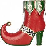 Červená kovová vánoční dekorace bota skřítka Elfa - 41*16*39 cm - Clayre & Eef – Hledejceny.cz