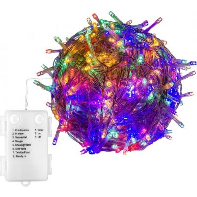 VOLTRONIC Vánoční řetěz 10 m 100 LED barevný na baterie b – Hledejceny.cz