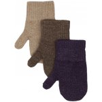 Mikk line 3 páry dětské pletené palčáky s třpytkami Nightshade Chocolate Chip Doeskin – Zboží Dáma