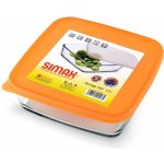 Simax Skleněná dóza hranatá s plastovým víkem 1 l – Hledejceny.cz