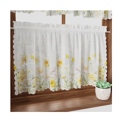 Dekorační krátká jarní vitrážová záclona do kuchyně POLANA 100x40 cm MyBestHome – Hledejceny.cz