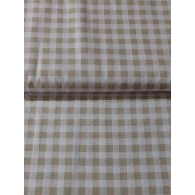 Bavlněná látka / plátno kostička béžová – Sleviste.cz