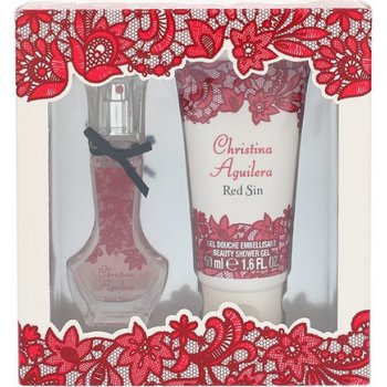 Christina Aguilera Red Sin pro ženy EDP 15 ml + sprchový gel 50 ml dárková sada