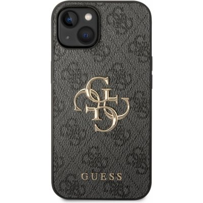 Pouzdro Guess PU 4G Metal Logo iPhone 15 Plus šedé