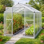 Juskys Hliníkový skleník včetně základů 21044 s dvojitými stěnovými panely a světlíkem 190 x 253 cm – Zboží Mobilmania