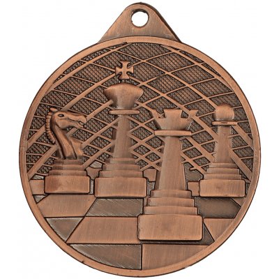 Designová kovová medaile Šachy Bronz 5 cm – Zboží Mobilmania