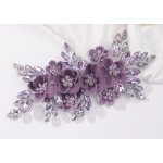 B-TOP Spona/ klip do vlasů s fialovými květy a krystaly – Zboží Dáma