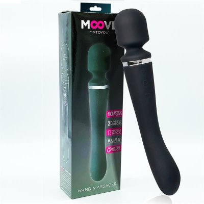 InToYou Moove Massage Wand with 2 Powerful Motors Silicone Black – Zbozi.Blesk.cz