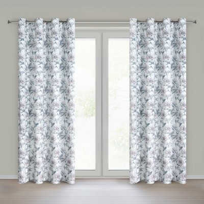 EUROFIRANY ZATEMŇOVACÍ ZÁVĚS NA KROUŽCÍCH BEVERLY 140X250 CM KVĚTY – Hledejceny.cz