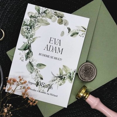 Svatební oznámení Eukalyptus 1 – Zboží Dáma