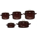 Metalac Sada nádobí HNĚDÝ PUNTÍK 5 ks – Zbozi.Blesk.cz