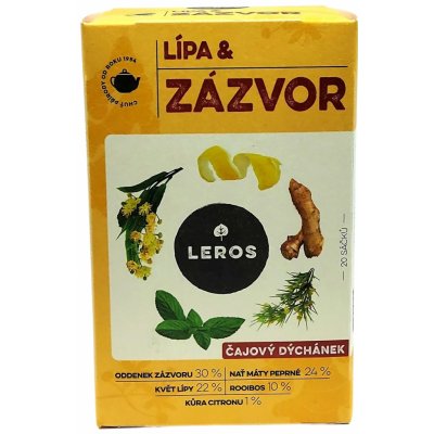 Leros Čajový dýchánek lípa & zázvor 20 x 2 g – Hledejceny.cz