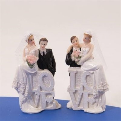 Svatební figurky na dort - nápis love – Zboží Mobilmania