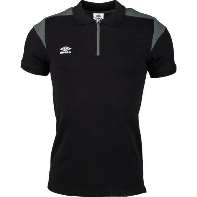 Umbro Panelled zip polo černá bílá šedá – Sleviste.cz