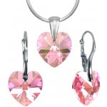 Set stříbrný SRDCE Swarovski Elements Light Rose LSW093S – Sleviste.cz