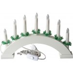 svícen vánoční el. 7 svíček,teplá BÍ,oblouk,dřev.BÍ,do zásuvky – Hledejceny.cz