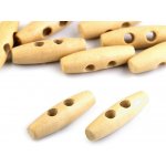 Stoklasa Dřevěný knoflík oliva 12x40 mm Balení: 10 ks, Varianta: 1 přírodní lakované 1 přírodní lakované – Zboží Mobilmania