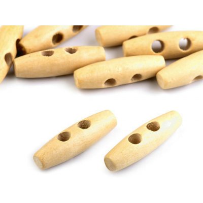 Stoklasa Dřevěný knoflík oliva 12x40 mm Balení: 10 ks, Varianta: 1 přírodní lakované 1 přírodní lakované – Zboží Mobilmania