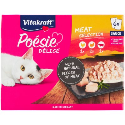 Vitakraft Poésie Délice Meat Selection kompletní krmivo pro dospělé kočky 6 x 85 g – Sleviste.cz