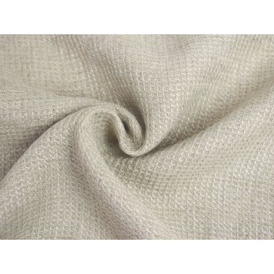 Snový svět Lněná látka vaflová přírodní 100% len – Sleviste.cz