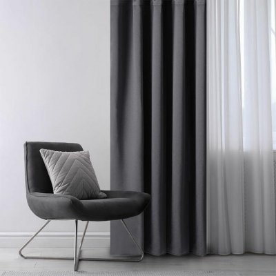 Zatemňovací závěs blackout RESTILO grafitový 140 x 245 cm sada 2 ks – Zboží Dáma