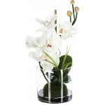 Umělá orchidej se skleněnou vázou bílá – Hledejceny.cz