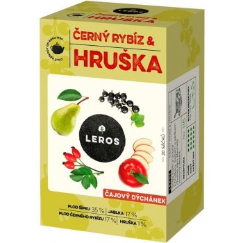 Leros Čajový dýchánek černý rybíz & hruška 20 x 2,5 g