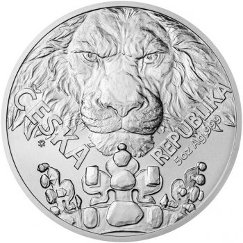 Česká mincovna Stříbrná pětiuncová mince Český lev stand 155,5 g