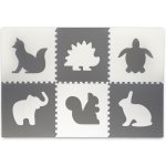 Ricokids Velká pěnová podložka, puzzle, bílá a šedá zvířata 6 ks. – Zboží Dáma