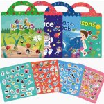 Kqpoinw 4 ks opakovaně použitelné statické samolepky na knihy dětské samolepky na knihy – Zboží Dáma