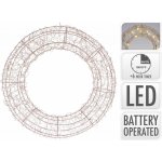 Harasim Kovový drátěný věnec s LED osvětlením zlatý 38 cm – Hledejceny.cz