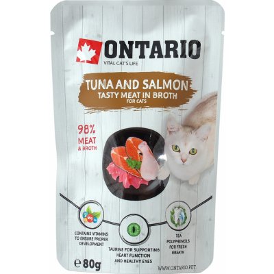 Ontario Cat Tuna and Salmon in Broth 80 g – Zboží Mobilmania