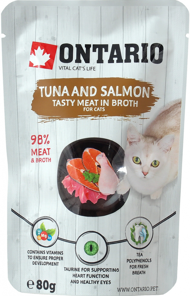 Ontario Cat Tuna and Salmon in Broth 80 g