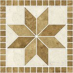 Crearreda 31225 Samolepicí dekorace Tile Cover Beige FlowersKachlík, béžové hvězdicové květy 3 archy 20x20 cm – Sleviste.cz