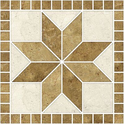 Crearreda 31225 Samolepicí dekorace Tile Cover Beige FlowersKachlík, béžové hvězdicové květy 3 archy 20x20 cm – Sleviste.cz