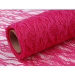 Svatba-eshop Krajková šerpa na stůl sytě růžová 50 cm x 4,5 m - šerpa na slavnostní svatební stůl – Sleviste.cz