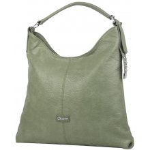Demra Moderní velká hráškově zelená kombinovaná dámská kabelka 3753-DE