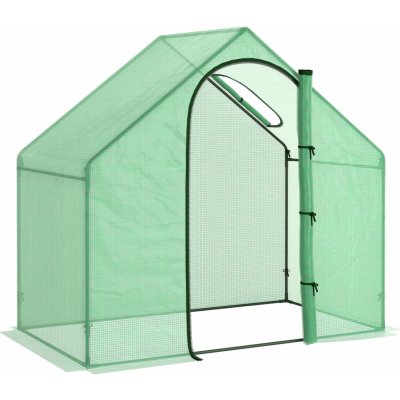Outsunny filmový skleník skleník na rajčata 180x100x168 cm s oknem a dveřmi, skleník z oceli a PVC plastu na zahradu – Zboží Dáma