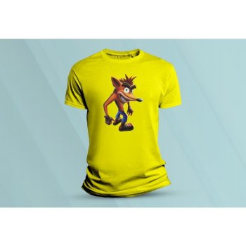 Sandratex dětské bavlněné tričko Crash Bandicoot. Žlutá
