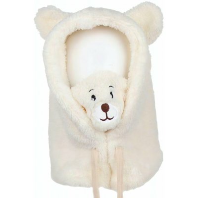 Zimní čepice 2v1 s integrovaným komínem šálou krémová – Zboží Dáma