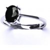 Prsteny Čištín stříbrný přírodní černý spinel ze stříbra T 1245