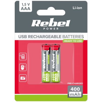 Rebel BAT2015 AAA Li-ion 1,5 V 400 mAh 2 ks – Zboží Živě