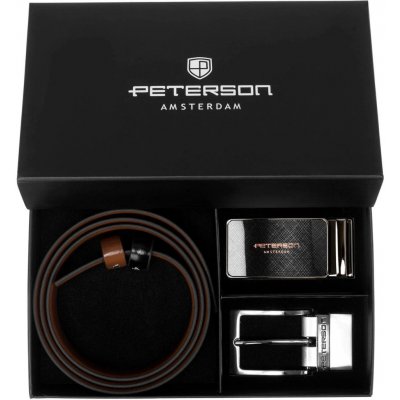 Peterson dárková kožená sada pásek a dvě přezky Ron – Zboží Mobilmania