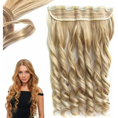 Girlshow Clip in pás vlasů vlnité lokny 55 cm odstín F613/18 (melír beach blond ve středně plavé) – Zboží Mobilmania