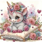 Norimpex Diamantové malování na plátně Květinový jednorožec 23 x 30 cm – Hledejceny.cz