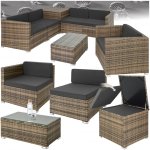 tectake 403725 zahradní ratanový nábytek pisa, varianta 2 přírodní – Zboží Mobilmania