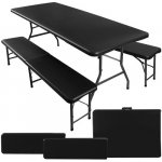 Pro-Tech shop Skládací zahradní stůl 180 cm + 2 lavice - černý 75154 5900779940239 – Hledejceny.cz