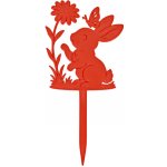UNI Zapichovátko do květináče zajíček s kytkou červená – Sleviste.cz
