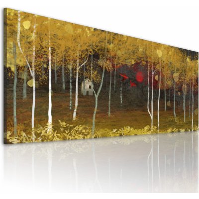 Obraz na plátně GOLDEN WOOD různé rozměry Ludesign ludesign obrazy: 120x50 cm – Zbozi.Blesk.cz